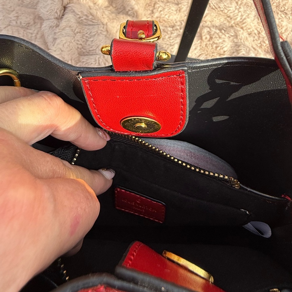 Cherry Red Monogram Shoulder Bag - image 5